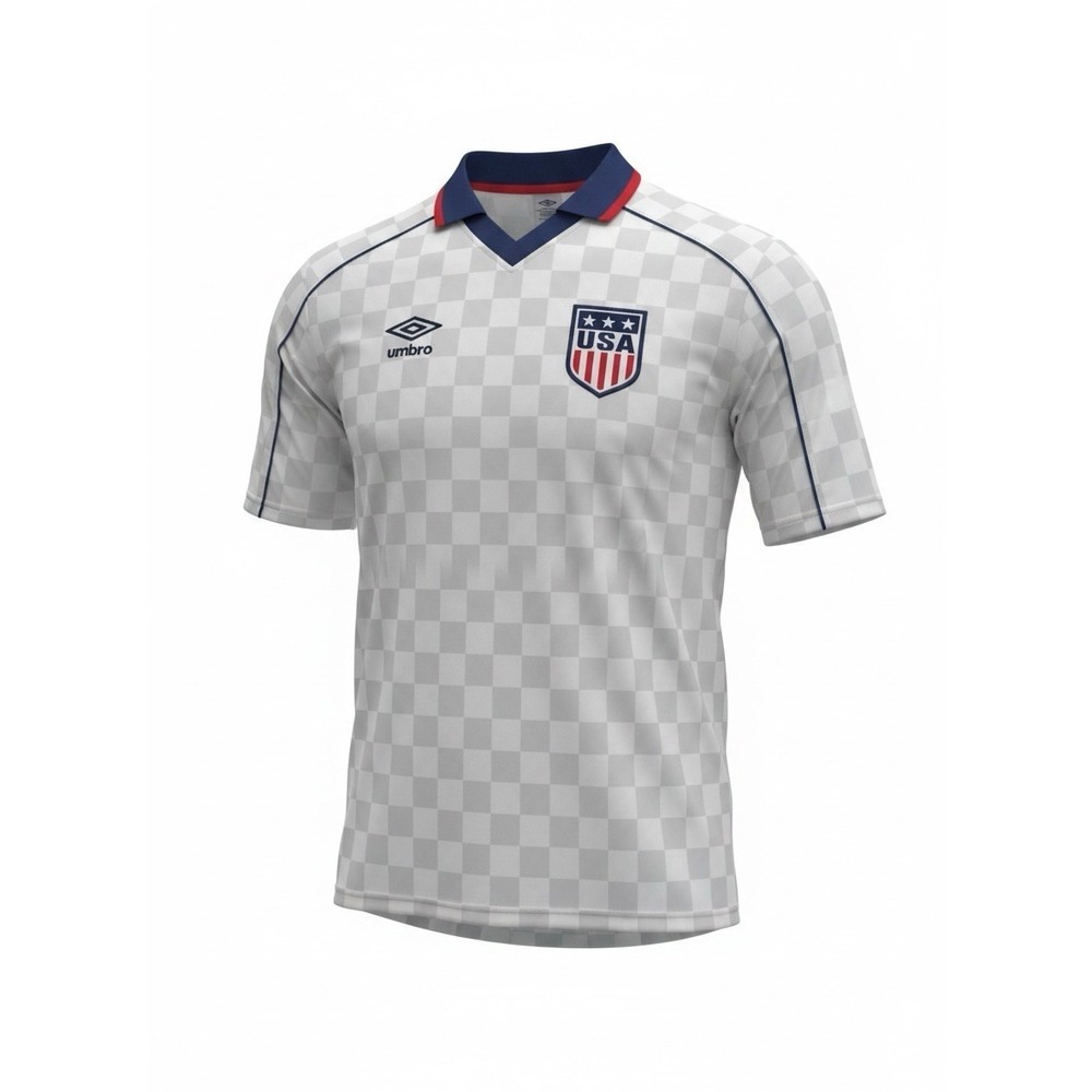 Umbro USA Soccer Jersey Mens Large White Checkered NWT Football Futbol Shirt
